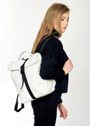 Жіночий рюкзак sambag rolltop mini білий8 фото
