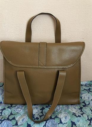 Шкіряна сумка в стилі hermes.2 фото