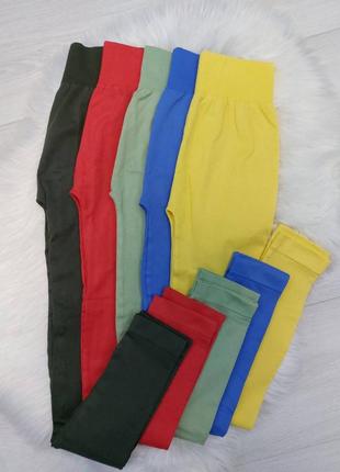 Бесшовные лосины леггинсы спортивные 40 цветов микрофибра2 фото