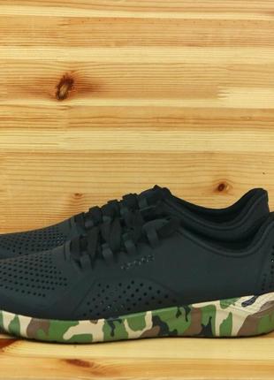 Мужские черные кроссовки crocs literide printed camo pacer black/multi