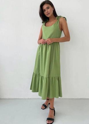 Сарафан платье. ткань:  софт-коттон 
цвета малина, электрик, оливка5 фото