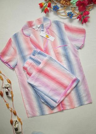 Шикарная хлопковая пижама в полоску cotton real 🍒🍓🍒3 фото