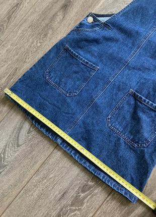 Next 12/152 xxs/xs/s короткий прямий комбінезон джинсовий сарафан з кишенями10 фото
