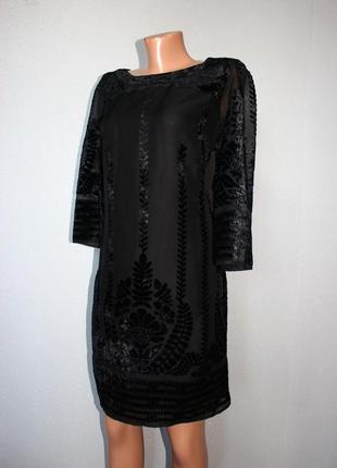 Шифонова сукня з оксамитовим малюнком від marks&spencer р. m