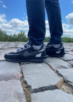 Кросівки чоловічі nike ld waffle sacai black1 фото