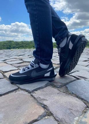 Кросівки чоловічі nike ld waffle sacai black2 фото