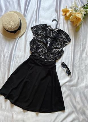 Чорне плаття з кружевом відкрита спинка zeagoo