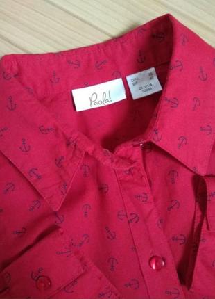 Лёгкая котоновая рубашка в якоря paola ☕ 40-42рр2 фото