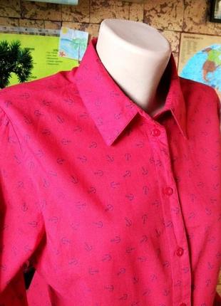 Лёгкая котоновая рубашка в якоря paola ☕ 40-42рр6 фото