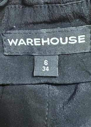 Черная шелковая блуза с открытой спиной от warehouse оригинал9 фото