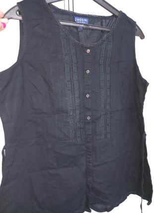 Легкая 100 % хлопок блуза без рукавов biaggini, размер 48/ 54-56