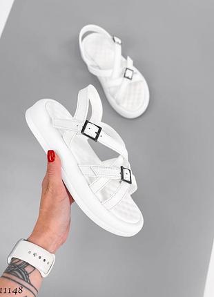 Босоніжки плетені натуральна шкіра на високій підошві танкетці платформі