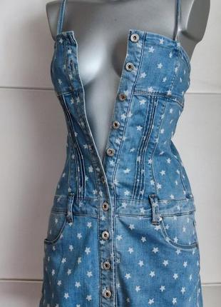 Джинсова сукня-сарафан  pepe jeans  з принтом зірки10 фото