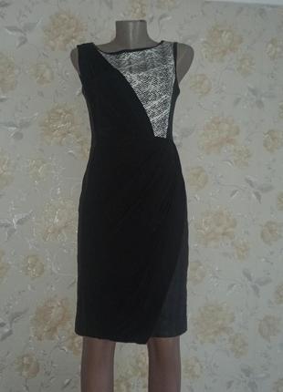 Платье сексуальное  с кожаными вставками облигающее karen millen