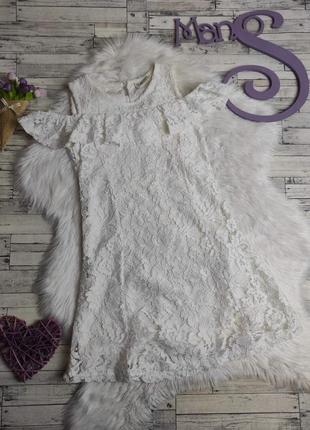 Летнее платье lc waikiki для девочки белое гипюр открытые плечики на рост 128-134 см