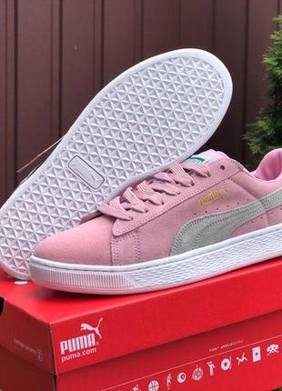 Жіночі рожеві замшеві кросівки puma suede classic 🆕 кеди пума суеде2 фото