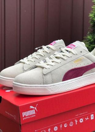 Жіночі бежеві замшеві кросівки puma suede classic 🆕 кеди пума суеде