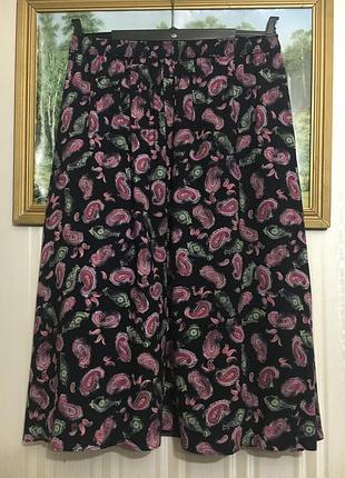 Винтаж миди юбка  the   edinburgh scotland  пейсли, вискоза