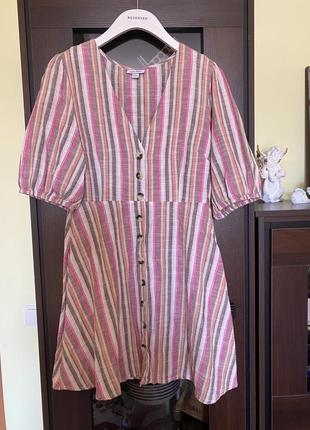 Яркое котоновое платье zara