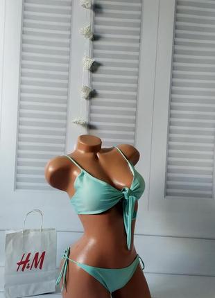 Купальник красивый бирюзовый  без пуш ап, l