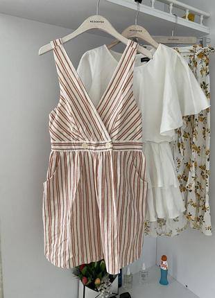 Льняное нарядное платье zara