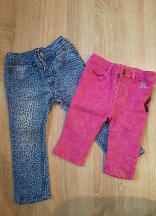 Джинсы на резинке 2шт на 12-18м