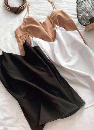 Чёрная блуза майка с цепочками легкая свободная стильная модная трендовая красивая софт турция5 фото