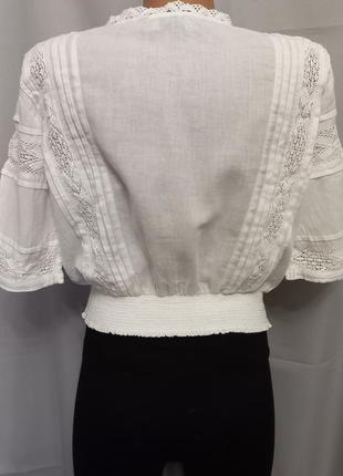 Стильная короткая блуза, кофточка, с кружевом  №12bp3 фото