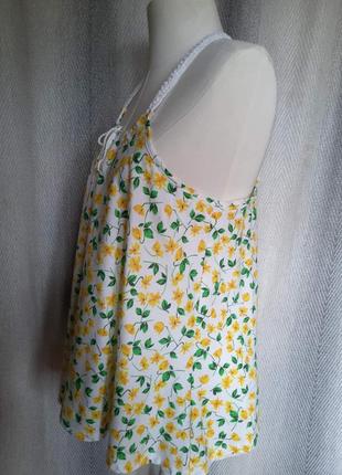 100% коттон. женская майка, летняя пляжная туника, блуза с кружевом, блузка мелкий цветок.6 фото