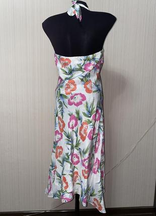 Платье миди цветочный принт сатиновое шёлк5 фото