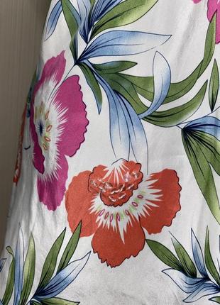 Платье миди цветочный принт сатиновое шёлк4 фото