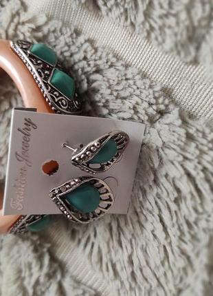 Набор бирюза серьги и браслет