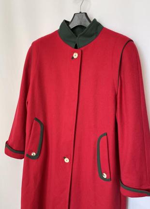 Винтаж красное алое баварское пальто шерсть тирольское3 фото