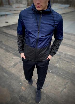 Ветровка мужская синий камуфляж/ куртка осень2 фото