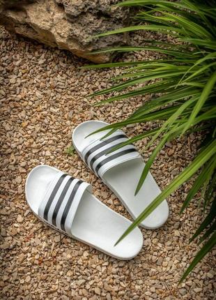 Adidas slides white мужские шлепанцы адидас10 фото