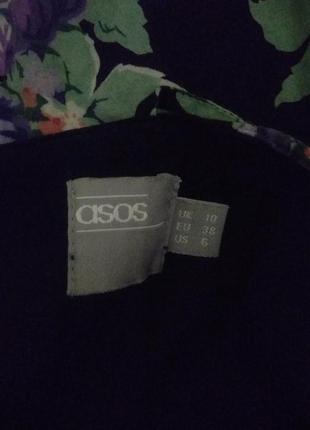 Квіткове натуральне віскозне сукня з вирізом на талії asos7 фото