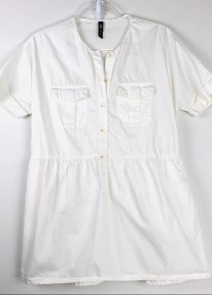 Белое платье рубашка из поплина3 фото