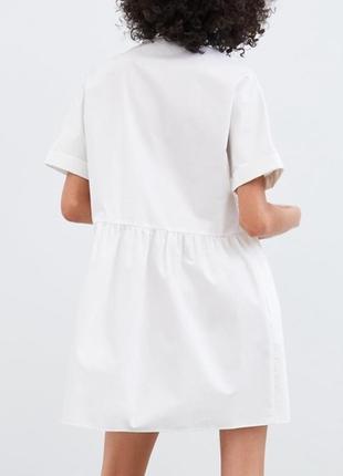 Белое платье рубашка из поплина7 фото