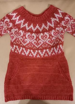 Чудесное платье для девочки  бордово белого цвета. united colors of benetton