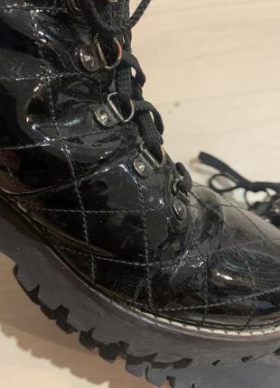 Чорні лакові черевики півчобітки ботильйони8 фото