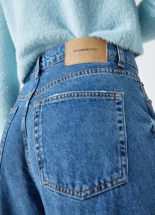 Синие джинсы прямого свободного кроя широкие с высокой посадкой завышенной талией cos other stories3 фото