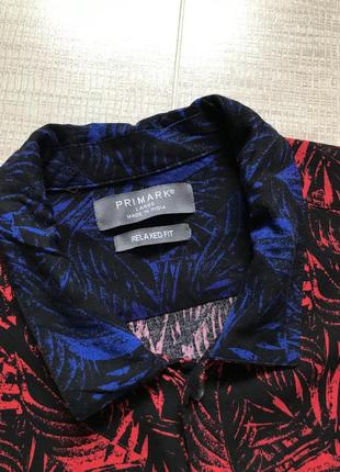 Летняя рубашка, гавайка, вискоза, primark relaxed fit. l4 фото