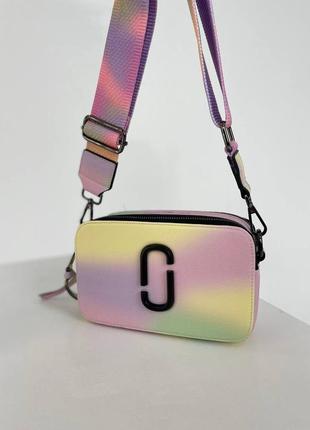 Marc jacobs snapshot pastel трендова сумочка марк джейкобс пастельна зефірка різнокольорова бузкова пастельная сумка бренд сиреневая разноцветная6 фото