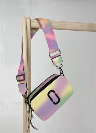 Marc jacobs snapshot pastel трендова сумочка марк джейкобс пастельна зефірка різнокольорова бузкова пастельная сумка бренд сиреневая разноцветная2 фото