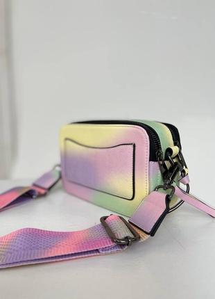 Marc jacobs snapshot pastel трендова сумочка марк джейкобс пастельна зефірка різнокольорова бузкова пастельная сумка бренд сиреневая разноцветная4 фото