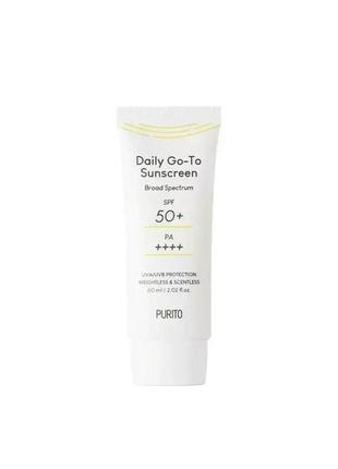 Сонцезахисний крем для обличчя purito daily go-to sunscreen spf50+/pa++++, 60 мл
