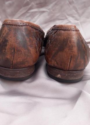 Винтажные туфли женские кожаные peter hahn с плетением из кожи5 фото