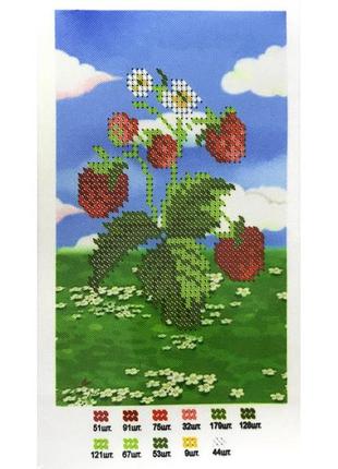 Схема для вишивання бісером на габардині/атласі з підклеєним флізом а6:полуниця