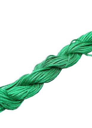 Веревка бижутерная синтетическая для шамбалы 15м/1.5мм:зеленый