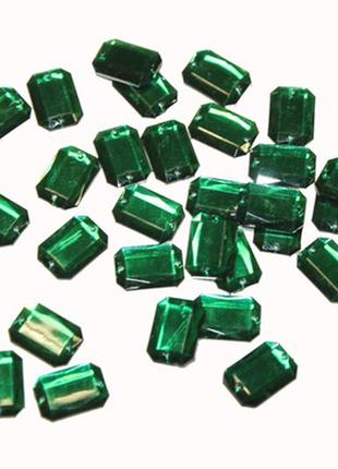 Камни пришивные восьмиугольник 13х18мм/30шт:зеленый